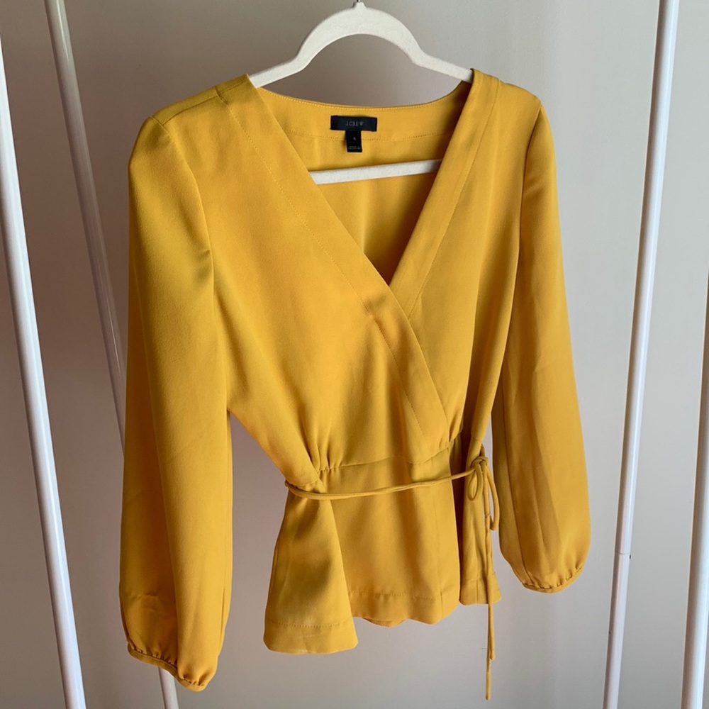 Jcrew mock wrap blouse